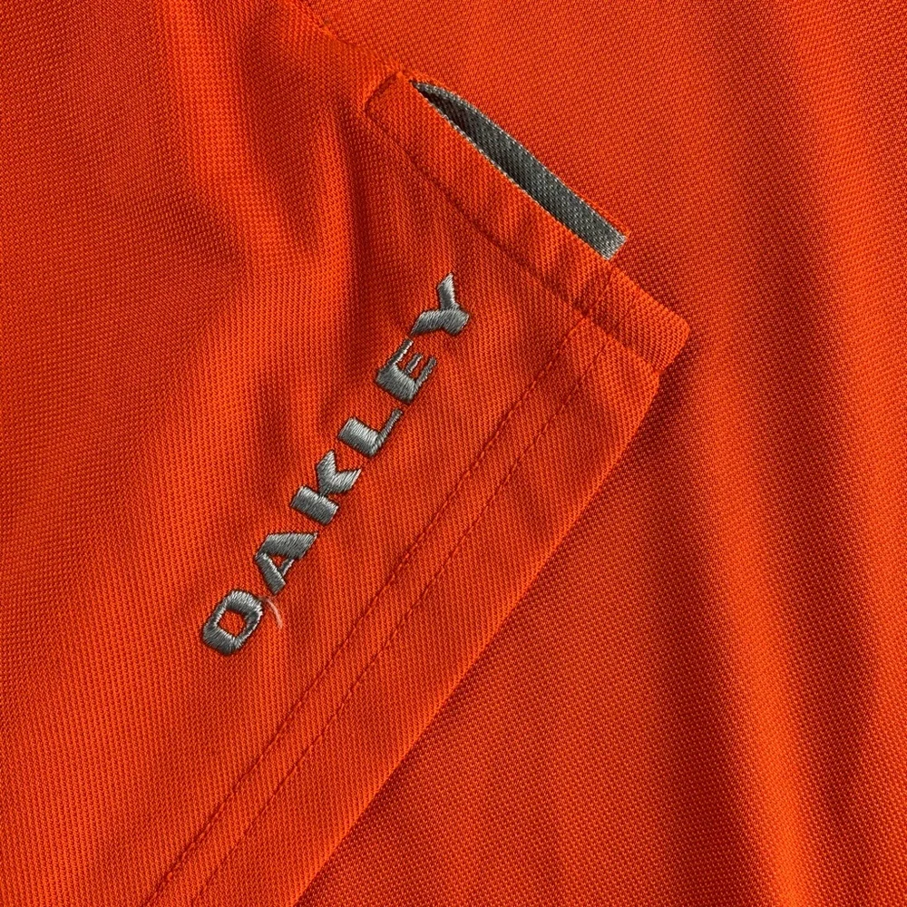 Oakley Orange Golf Polo Short Sleeve Shirt - Picture 4 of 5